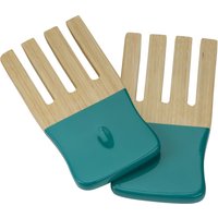 Bright Bamboo Salad Forks Picnic Utensils Travel Friendly Salad Prongs Compact Bamboo Servers Turquoise