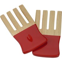 Bright Orange Bamboo Salad Forks Picnic Utensils Travel Friendly Salad Prongs Compact Bamboo Servers