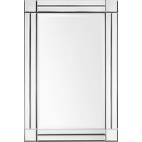 Orsina Luxe Bevelled Edge Wall Mirror, Full Size Rectangular Mirror with MDF Back, Large Mirror For Wall Mounting in Silver