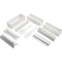 Orsina Durable 10Pc Sushi Maker, Easy To Use Sushi Maker For Dinner, Easy To Clean Sleek Sushi Maker in White