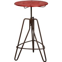 Orsina Industrial Style Red Metal Bar Table, Stable Constructed Kitchen Bar Table, Robust Breakfast Bar Table