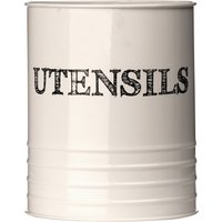 Orsina Utensil Canister, Ceramic Holder With Handwritten Style Label For Kitchen Tools, Stylish Storage Solution in Cream