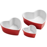 Orsina Amour Red Stoneware Heart Shape Dishes