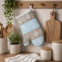 Orsina Single Oven Glove, Nature-Inspired Beech Leaf Print With Quilted Heat Protection, Ensures Safe Handling in Brown
