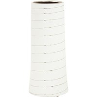 Orsina Haldis Small White Silver Stripe Ceramic Vase