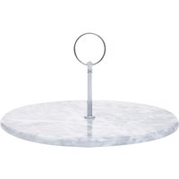 Orsina Grey Marble Cake Stand, Gold Handle Dessert Platter, Solid Marble Pastry Serving Plate, Marble Treats Stand in Silver
