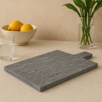 Orsina Large Black Marble Paddle Board, Durable Natural Stone Serving Board For Kitchen Use