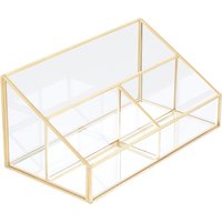 Orsina Beauty Clear Glass Makeup Organiser in Gold