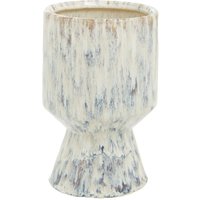 Orsina Modern Small Indoor Planter, Beige Planter, Contemporary Standalone, Flower, & Herb Planter, Round Planter in Silver