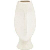 Orsina Handcrafted Stoneware Face Large Vase, Modern Free Standing Vase, Contemporary Flower Vase, Stoneware Vase in White