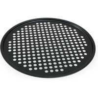 Large Non Stick Pizza Tray Carbon Steel Baking Tray Air Vents Crispy Crust Durable Oven Safe