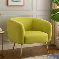 Orsina Pink Velvet Arm Chair, Tufted Velvet Upholstered Accent Chair, Comfortable Armchair for Home, Office in Green