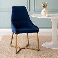 Orsina Midnight Velvet Dining Chair, Occasional Arm Chair for Lounge, Living Room, Sturdy Base with soft cushioning in Black