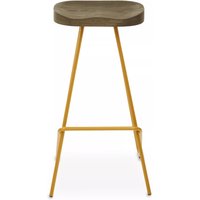 Orsina Lightweight Metal Frame Bar Stool, Sleek Kitchen Stool Footrest, Contemporary Stool for Bar Counter in Natural