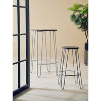 Orsina Silver Finish Metal Bar Stool, Hairpin Stool for Kitchen Counter, Versatile Breakfast Stool for Home