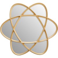Orsina Contemporary Gold Wall Mirror, Handcrafted Oval Mirror Montage with Looping Design, Stylish Gold Wall Mirror