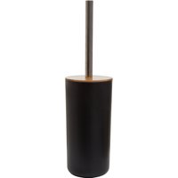 Orsina White Toilet Brush Holder, Bathroom Cleaning Set With Bristles & Natural Grip, Brush Holder in Black