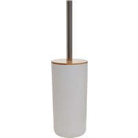 Orsina White Toilet Brush Holder, Bathroom Cleaning Set With Bristles & Natural Grip, Brush Holder