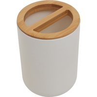 Orsina Modern Black Toothbrush Holder, Toothbrush Cup With Divider, Holder For Bathroom Accessories in White