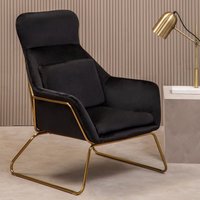 Orsina Stockholm Velvet Armchair in Black
