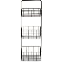 Orsina Modern Design 3 Tier Black Storage Caddy With Handles, Wire Shower Caddy, Organiser Shelf For Laundry