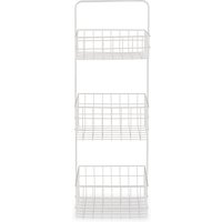 Orsina Modern Design 3 Tier Black Storage Caddy With Handles, Wire Shower Caddy, Organiser Shelf For Laundry in White