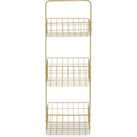 Orsina Modern Design 3 Tier Black Storage Caddy With Handles, Wire Shower Caddy, Organiser Shelf For Laundry in Gold