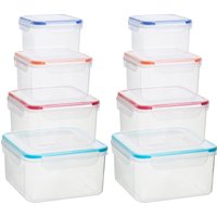 Versatile Set 8 Airtight Lid Food Containers Airtight Lid Storge Containers Coloured Container Clear