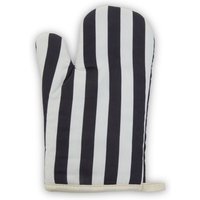 Orsina Single Oven Glove, Quilted Heat-Resistant Fabric With Classic Stripe Design, Comfortable Grip For Handling in White