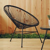 Orsina Rattan 3 Piece Patio Set, Weather Resistant in Black