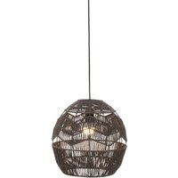 Orsina Black Paper Rope Pendant Lamp, Paper Pendant Lampshade, Light-weight Rope Wrapped Pendant Light