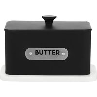 Orsina Rectangular Butter Dish, Metal Build Covered Butter Dish With Lid, Elegant Design Butter Dish For Kitchen in Black