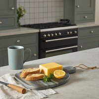Orsina Rounded Grey Marble Chopping & Serving Board, Durable Natural Stone Board For Kitchen Use in Black