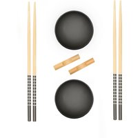 Ceramic Sushi Set Wooden Chopsticks Japanese Sushi Plates & Rests Ceramic Sushi Serving Set