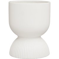 Orsina Lightweight Planter, Durable Ceramic Construction Outdoor Pot, Cylindrical Design Flower Planter in White