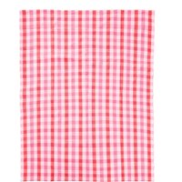 Orsina Pink & Poppy Striped Tablecloth, 100% Cotton Dining Table Cover, Highly Absorbent Cotton Tablecloth in Dark Pink
