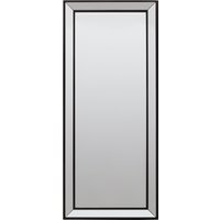 Orsina Champagne Rectangle Wall Mirror, Wooden Frame Mirror With Sleek Finish, Small Mirror For Dressing Area in Black