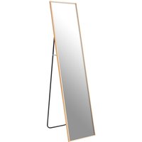 Orsina Shiny Gold Floor Mirror With Rectangle Frame, Distinctive Decorative Styling Mirror, Modern Full Size Mirror