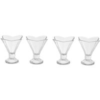 Elegant Set Four Flora Sundae Dishes Durable Sundae Glasses Desserts Versatile Ice Bowls Clear