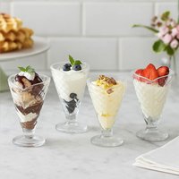 Versatile Set Four Tapered Sundae Dishes Durable Sundae Glasses Desserts Elegant Ice Bowls Clear