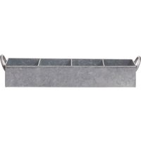 Orsina Rectangular Tray, Rustic Metal Serving Tray With Raised Edges & Cut-Out Handles, Ideal For Drinks, Snacks in Silver