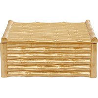 Orsina Hiba Large Gold Finish Bamboo Effect Trinket Box