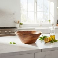 Rosi Large Round Sheesham Wood Tapered Salad Bowl