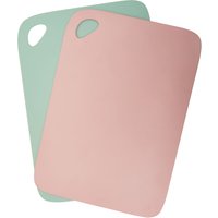 Orsina Set of 2 Flexible Chopping Boards, Non-Stick Pink & Green Plastic Chopping Board Set, Set of 2 Cutting Mats