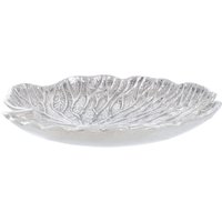 Luxurious Small Finish Lotus Leaf Plate Sculptural Detailing Stylish Decorative Plate Silver