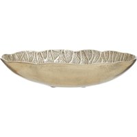 Orsina Elegant Silver Finish Lotus Leaf Bowl With Sculptural Design, Stylish Decorative Bowl For Displaying in Gold