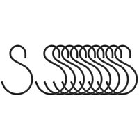 Orsina Sorello Set Of 10 Matt Black Metal Hanging Hooks