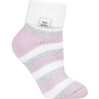 SOCKSHOP Heat Holders Women's 1 Pair Sleep Rib Turn Over Cuff Socks in Cream | Size: 4-8
