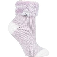 SOCKSHOP Heat Holders Women's 1 Pair Sleep Turn Over Cuff Socks in Mauve | Size: 4-8