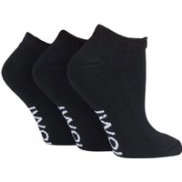 SOCKSHOP Iomi Women's 3 Pair FootNurse Cushioned Foot Diabetic Trainer Socks in Black | Size: 4-8